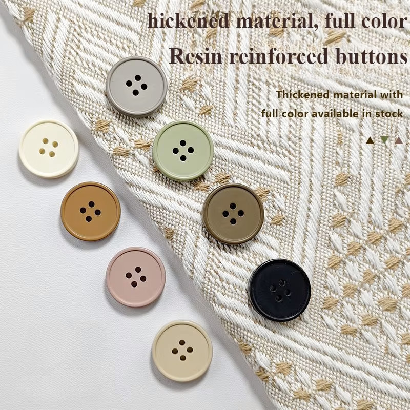 Round plastic button for sewing - various colors