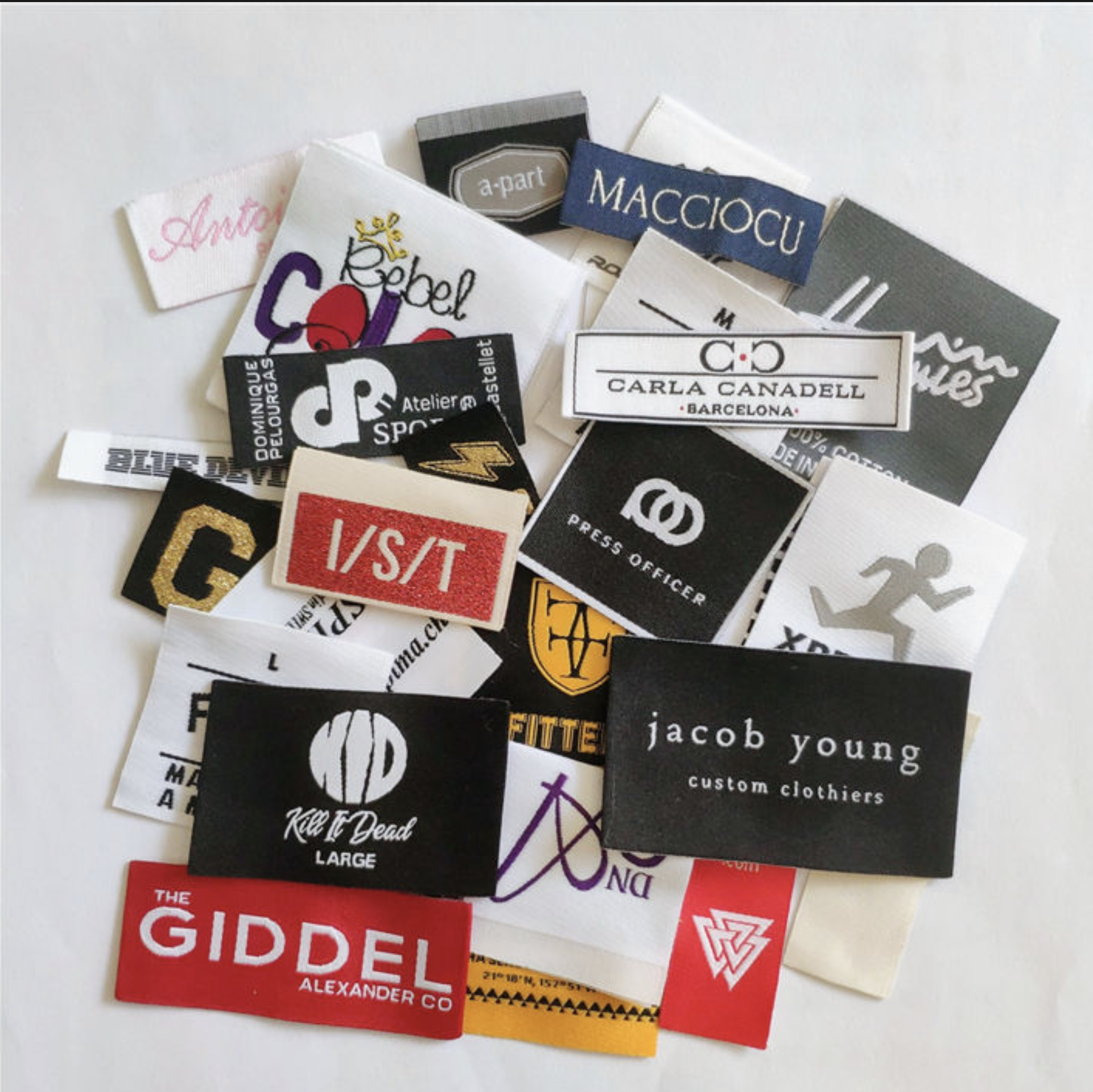 Custom Private Clothing Brand Personal Design logo Print Woven Label Woven Label