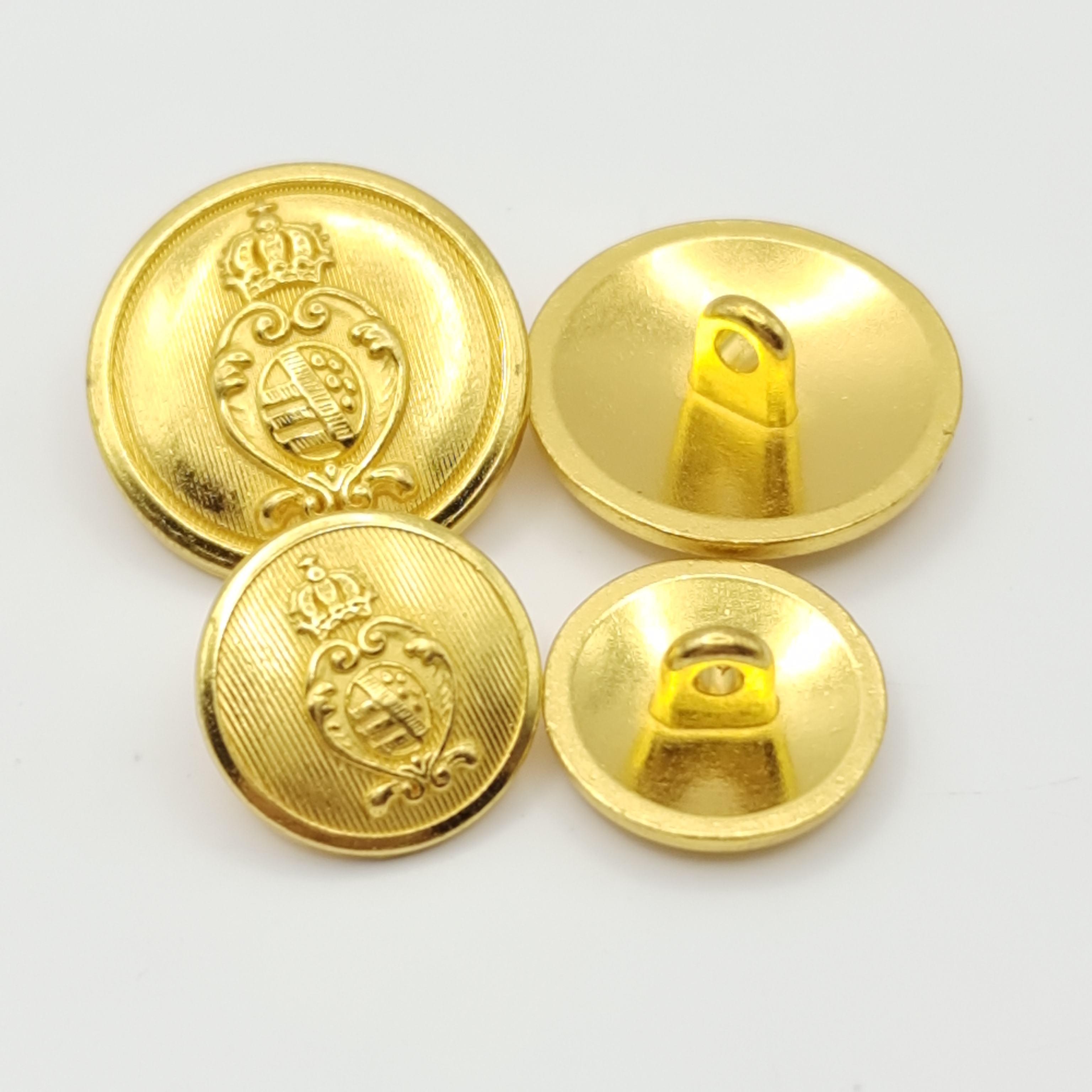 Vintage Gold Textured Avant-Garde Sculptural Zinc Alloy Metal Button