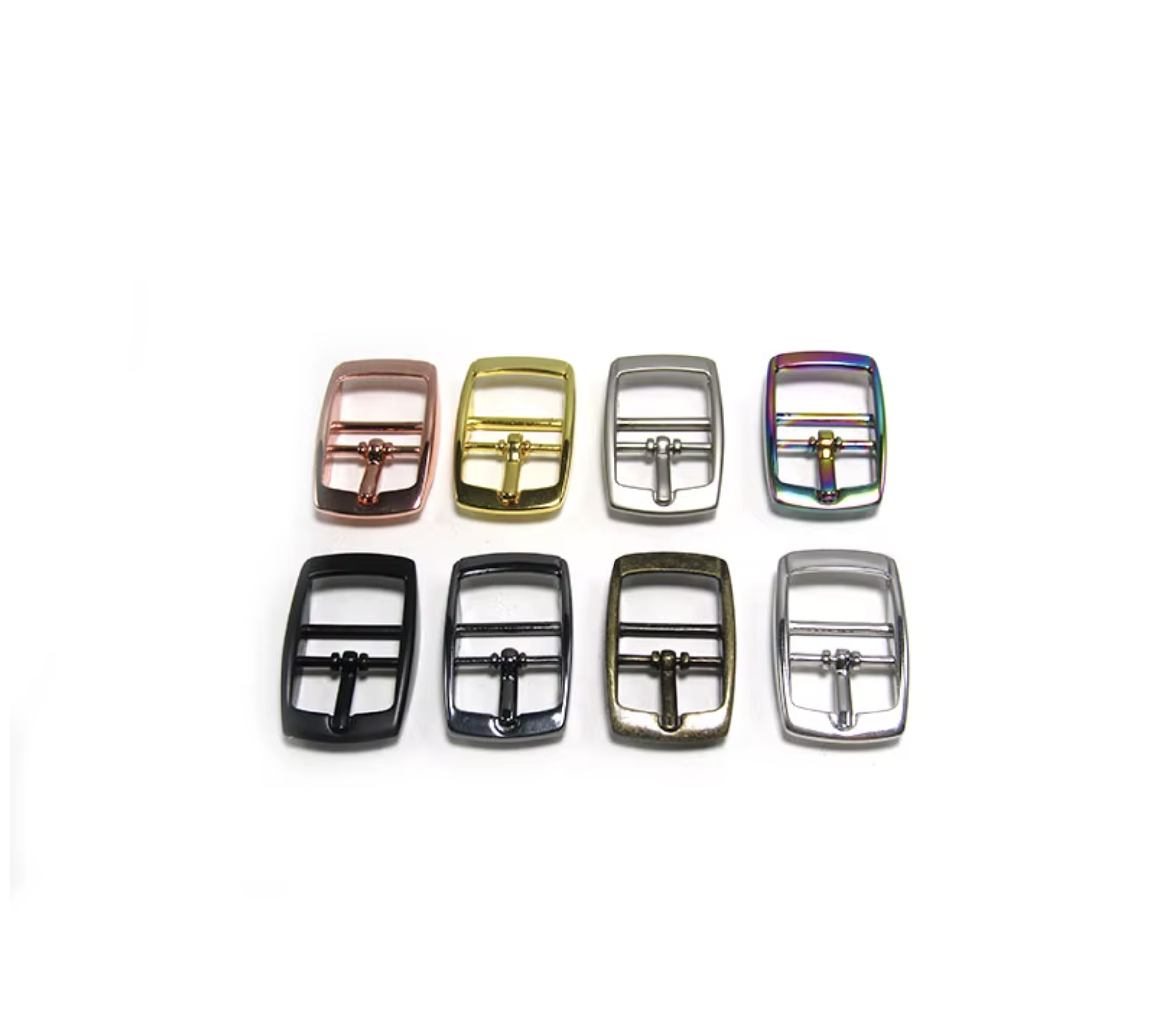 16mm Shiny Silver Color Adjustable Zinc Alloy Metal Belt Buckle Dog Collars Hardware Double Bar Buck