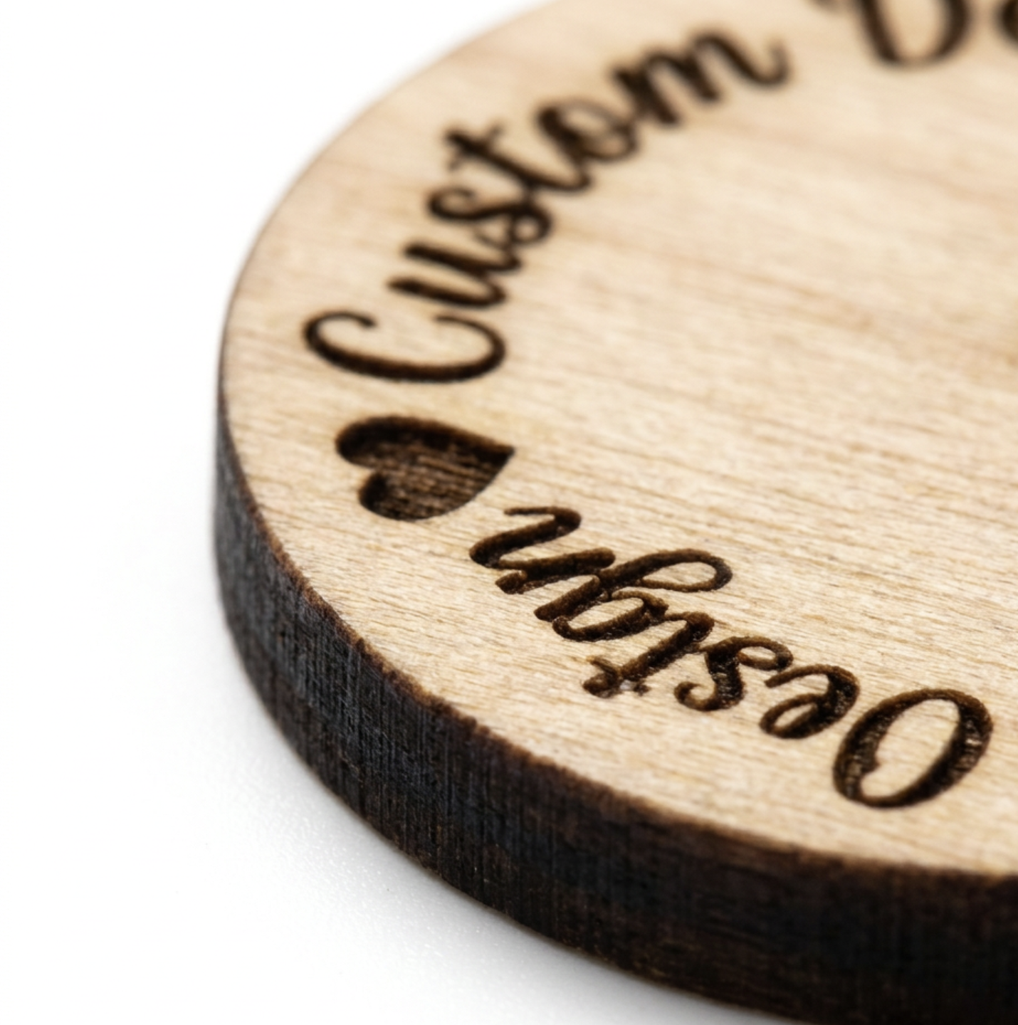 Personalized Eco-Friendly Simple Wooden Buttons for Crafts | Custom Engraved Wood Buttons 15-30mm |