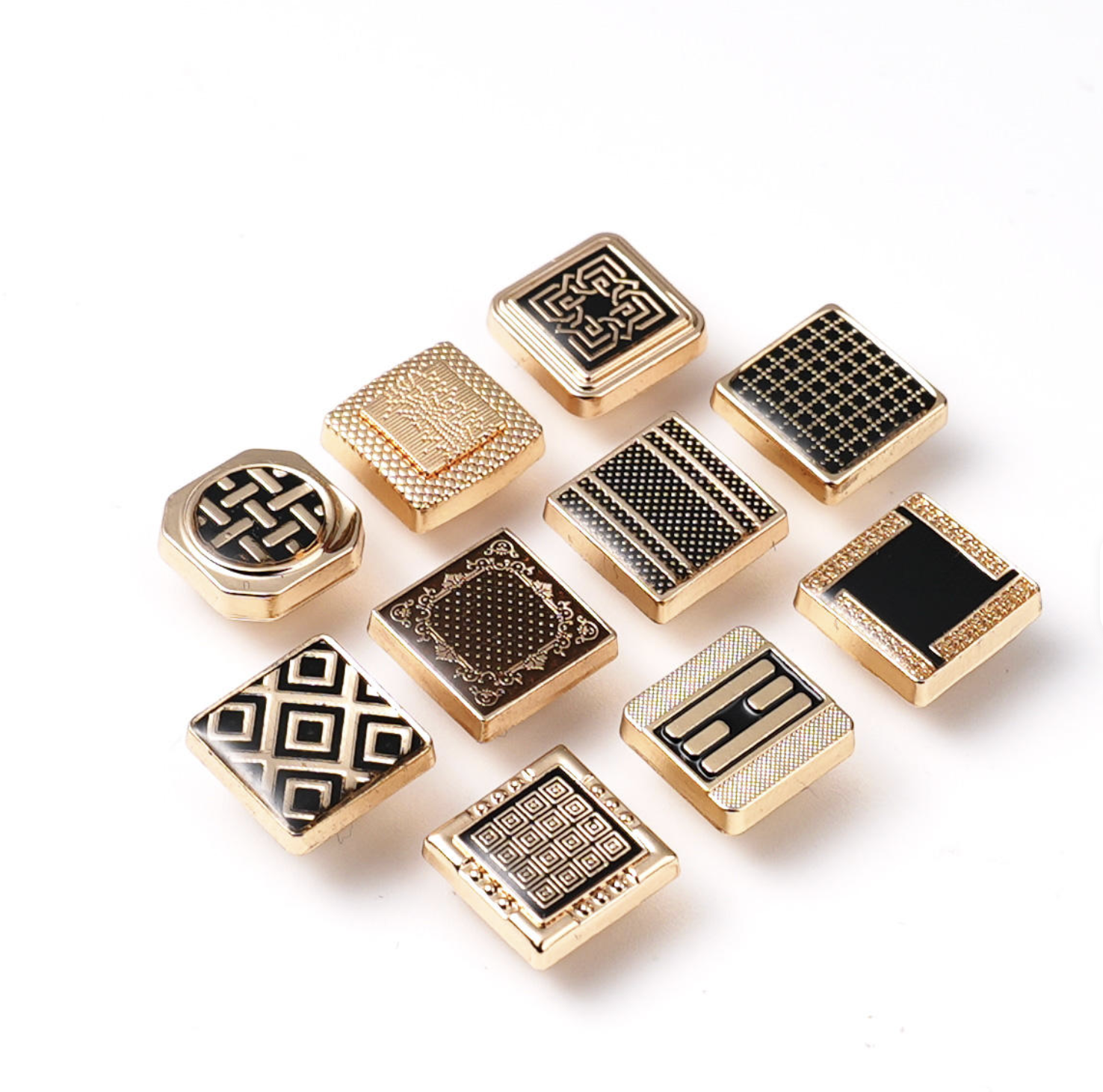 OEM ODM Custom Press Arabic Shirt Button Zinc Alloy Pattern Logo Brand Met