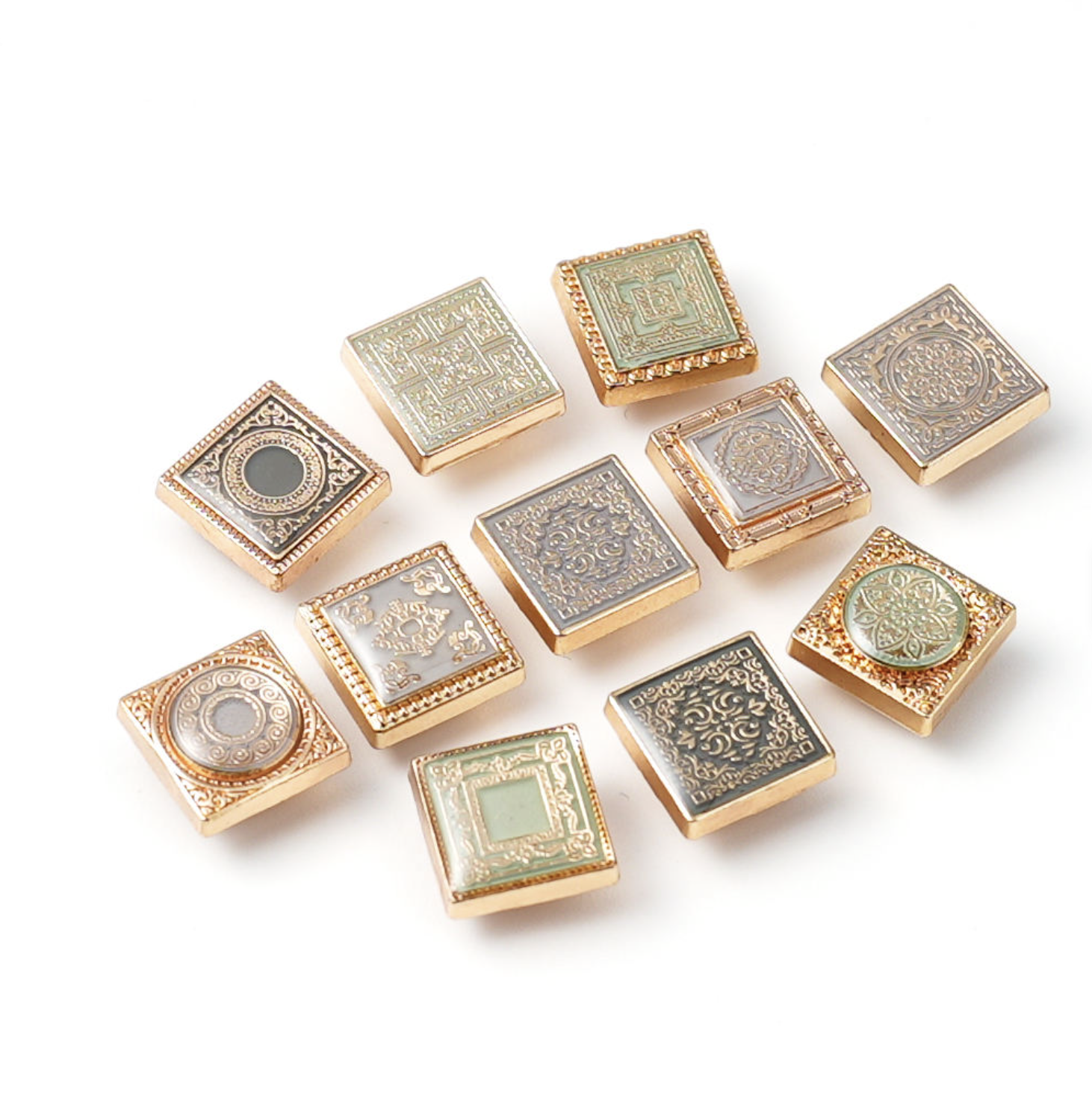 OEM ODM Custom Press Arabic Shirt Button Zinc Alloy Pattern Logo Brand Met